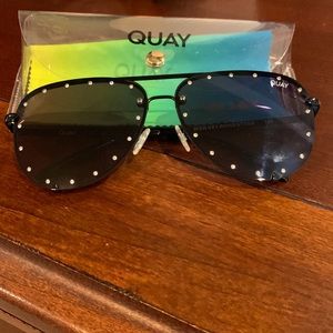 Quay High Key Rhinestone Black Sunglasses
